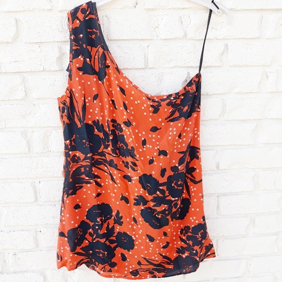 SILK Floral One-Shoulder Asymmetrical Ruffle Top NWOT! - Picture 3 of 6